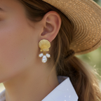 Steps Gold Shell Earrings