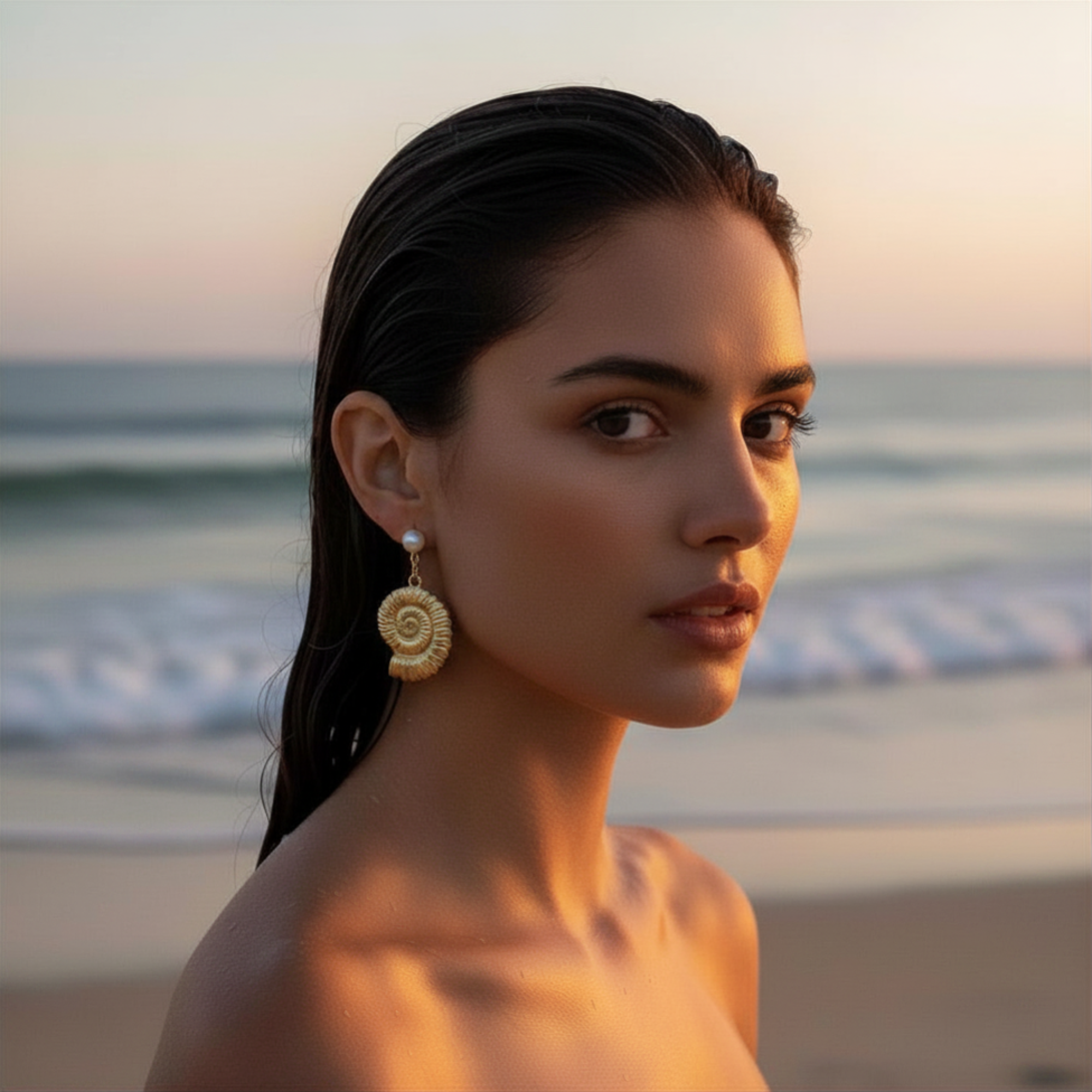 Fiji Gold Shell Earrings