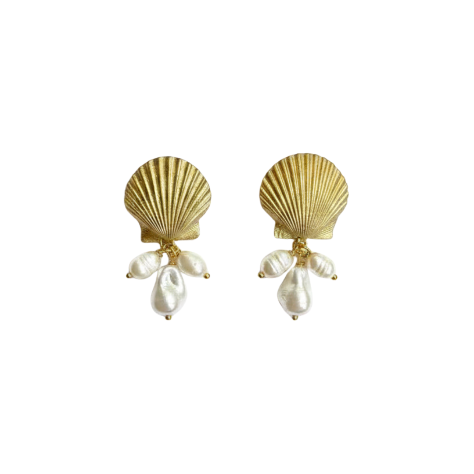 Steps Gold Shell Earrings
